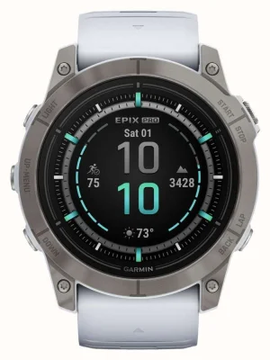 Garmin Epix Pro Gen 2 51mm Titanium Watch with Whitestone Band, AMOLED, Sapphire Crystal, LED Flashlight