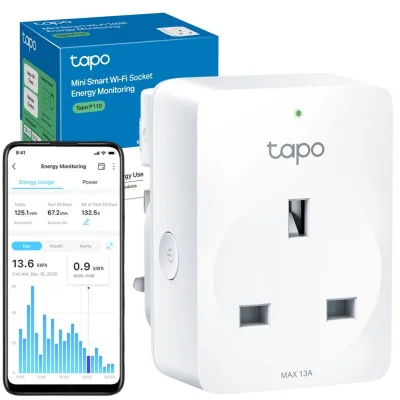 TP-Link Tapo P110 Smart Plug with Energy Monitoring, Wi‑Fi, Alexa & Google Voice Control