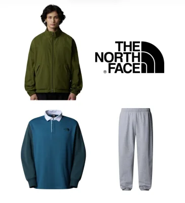 The North Face 100% Cotton Joggers / Long Sleeve Polo / Cordura Water-Repellant Wind Jacket Sale