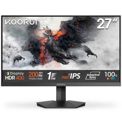 KOORUI G2711P 27in FHD 200Hz Fast IPS FreeSync 1ms HDMI/DP Gaming Monitor