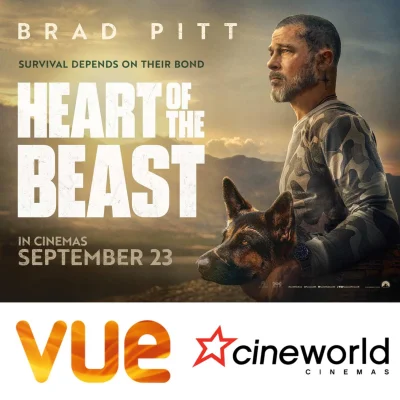 Heart Of The Beast (Brad Pitt) Preview Screening Tickets - 2x - 21 Sep 2026 6:30pm