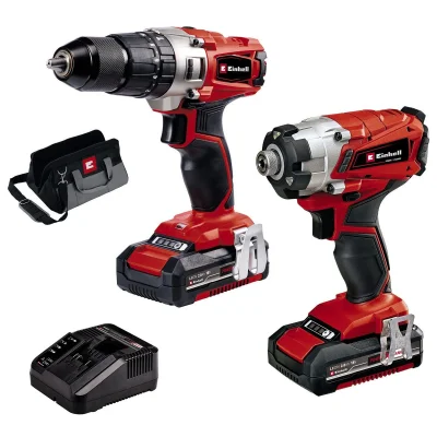 Einhell Cordless Drill & Impact Driver Set 18V PXC, 2x Batteries, Charger, Storage Bag