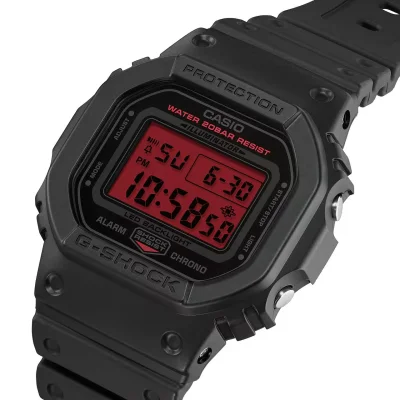 Casio G-Shock 5600 Series Watch Black and Red 200m Water Resistance