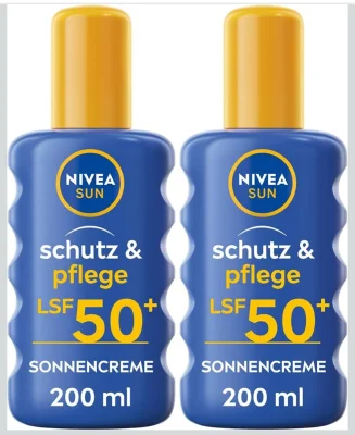 NIVEA SUN Protect & Moisture Sun Spray SPF 50+ 200ml (Pack of 2)