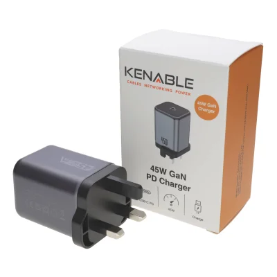 Kenable 45W USB-C UK Mains GaN Wall Charger with PD & PPS