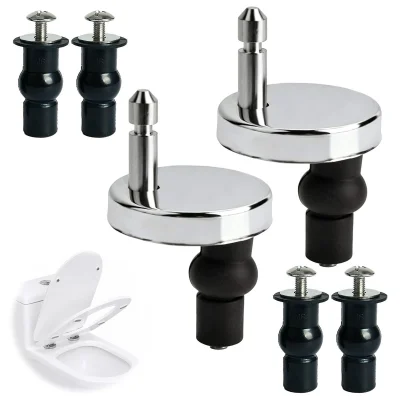 Toilet Seat Fixing Kit 6pcs, Toilet Seat Hinges Replacement with Quick Installation
