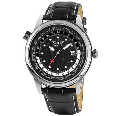 Aviator F-Series World Time Watch - Black