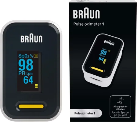 Braun Pulse Oximeter 1 - Blood Oxygen Finger Monitor