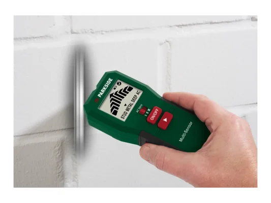Parkside Multi-Purpose Detector for Live Cables, Metal, Wood Studs & Cavities (Batteries Included)