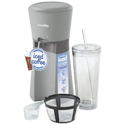 Breville Iced Coffee Maker Single Serve Iced Coffee Machine Grey VCF155