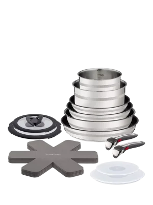 Jamie Oliver by Tefal Ingenio Stainless Steel Cookware Set with Lids & Handles, 18 Piece
