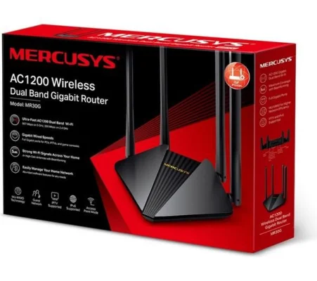 Mercusys MR30G WiFi Cable Router AC1200 Dual-Band Gigabit WiFi (742981)