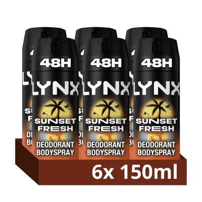 Lynx XL Sunset Fresh Deodorant for Men Multipack 6 x 150ml