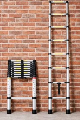 Neo 2.9M Extendable Steel Foldable Telescopic Ladder, Silver