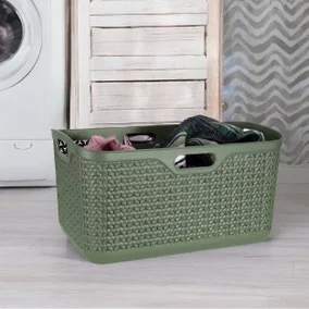 Dunelm Urban Laundry Basket 50L - Lilypad or Mocha