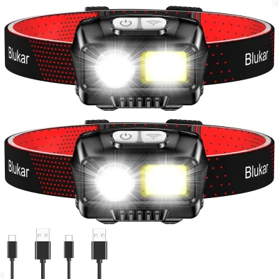 Blukar Rechargeable Head Torch 2 Pack