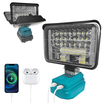 BYSH Tools 60W 5400LM Cordless LED Work Light for Makita 18V LXT Battery