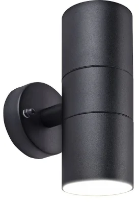 Luceco Exterior Decorative Up and Down Fixed Wall Light Black GU10 IP54 (LEXDSSUDBK-01)
