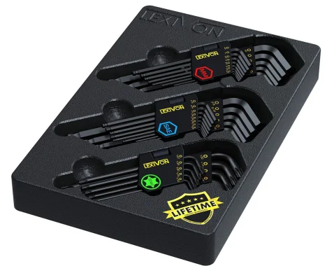 Lexivon Master Wrench Key Set 35-Piece Long Arm Ball End Hex Keys 3-Pack (LX-131)