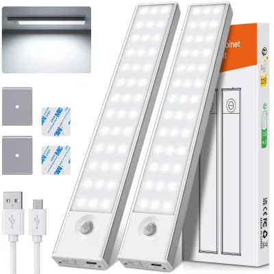 FHY20 Under Cabinet Kitchen Lights 2-Pack 78 LED Cupboard Light 6500K
