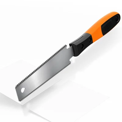 Japanese Hand Saw Small Double Tooth Pull Saw, Non-Slip Handle, Carbon Steel Blade