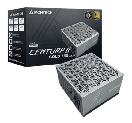 Montech Century II 750W Fully Modular 80+ Gold PCIe 5.1 Silver Power Supply ATX 3.1