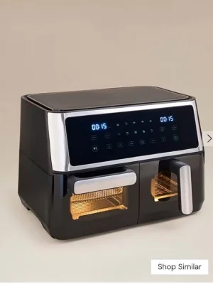 George Home Black 10L Dual Drawer Digital Air Fryer