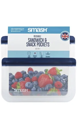 Smash Navy Blue Sandwich Bags, Pack of 2