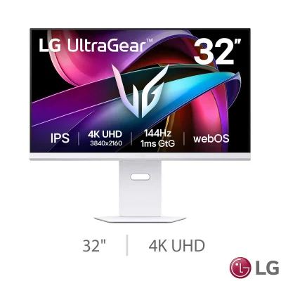 LG UltraGear 32" 4K Ultra HD 144Hz IPS Smart Gaming Monitor (32G810SA-W)