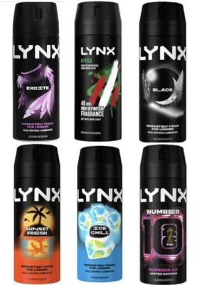 Lynx Deodorant Bodyspray for Men 150ml (Africa, Black, Sunset Fresh, Jungle, Ice, Gold)