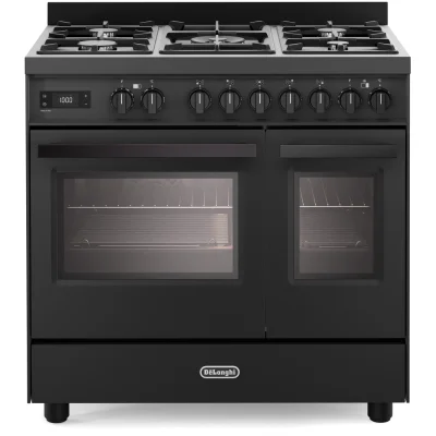 DeLonghi PRO 965T MAA 90cm Dual Fuel Range Cooker, Black, A Rated