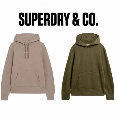 Superdry Men's Micro Logo Graphic Loose Hoodie, Army Khaki, Sizes S-XXL