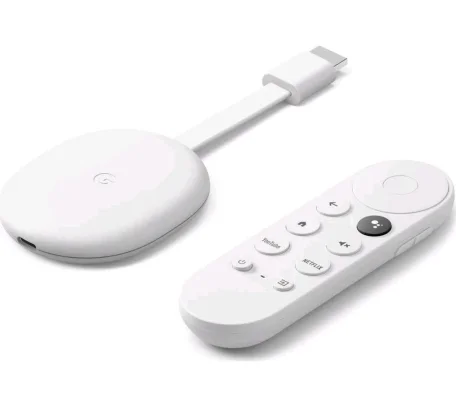 Google Chromecast 4K HDR with Google TV Streaming Device Voice Remote White (as new used)