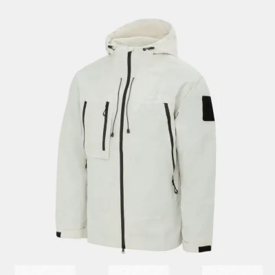 Firetrap Men's Windproof Hooded Long Sleeve Windbreaker Jacket (Beige, XXS/XS)