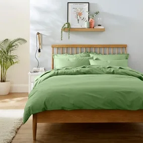 Dunelm Pure Cotton Plain Dye Duvet Cover Kingsize - Lavender 180 Thread Count