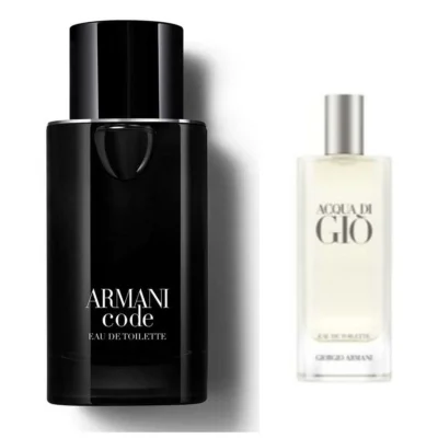 Giorgio Armani Code Eau de Toilette Refillable 75ml + Acqua Di Gio Eau de Toilette 15ml