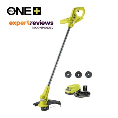 Ryobi RY18LT23A-120K 18V ONE+ 23cm Grass Trimmer, 1x 2.0Ah Battery, 1x Charger, 3x Line Spool Heads