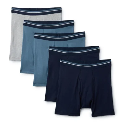 Amazon Essentials Men's Breathable Cotton Boxer Briefs Underwear, Tag-Free, Pack of 5