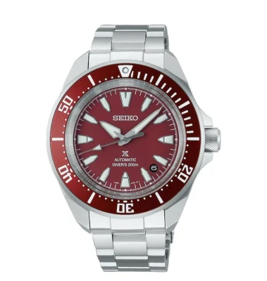 Seiko Prospex 4R Red Dial ‘Shog-urai’ Diver Men's Bracelet Watch