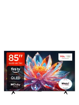 TCL 85T6C-UK (2025) 85" QLED 4K HDR Smart Fire TV with Dolby Atmos, Black