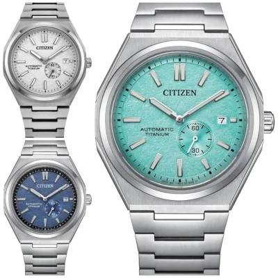 Citizen Zenshin 60 Automatic Sapphire Super Titanium Men's Watch Silver/Blue/Tiffany Blue