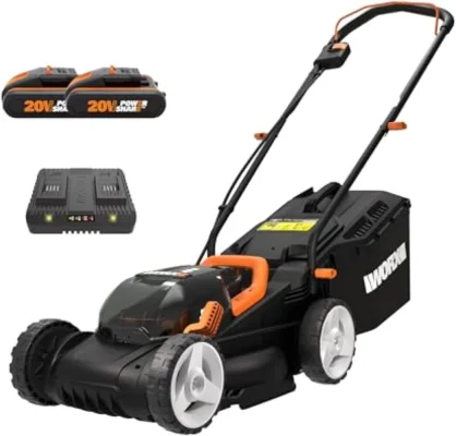 Worx 40V 34cm Cordless Lawnmower with 2 Batteries and Charger