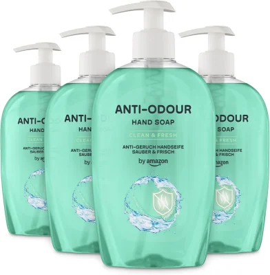 by Amazon Anti-Odour Hand Soap 4 x 500ml (Sensitive/Hygiene)